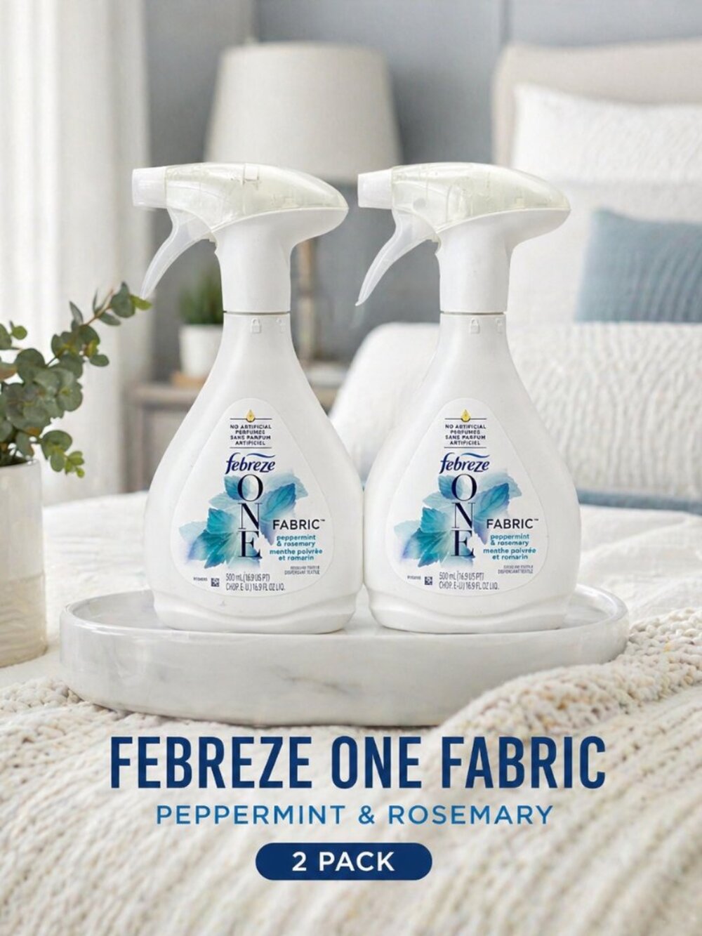 Febreze ONE Fabric Spray – Peppermint & Rosemary – 2 Pack